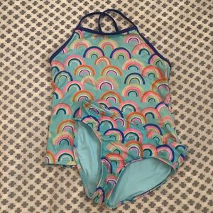 Girls rainbow print tankini